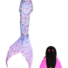 Costum Sirena Printesa Ariel THK®, coada sirena Inotatoarea pentru fixarea cozii, Albastru/Roz deschis, 120 cm