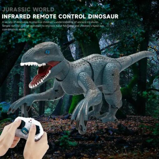 Dinozaur Raptor jucarie interactiva cu telecomanda infrared infrarosu pentru copii