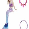 Costum de Sirena Ariel cu Coronita si Colier