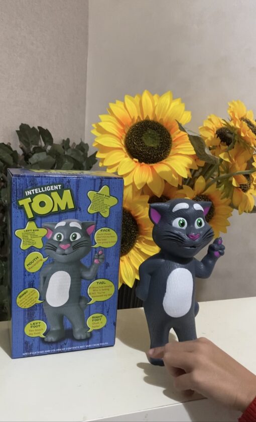 Jucarie interactiva THK, Motanul Talking Tom cu 7 functii inteligente, canta, vorbeste, povesteste