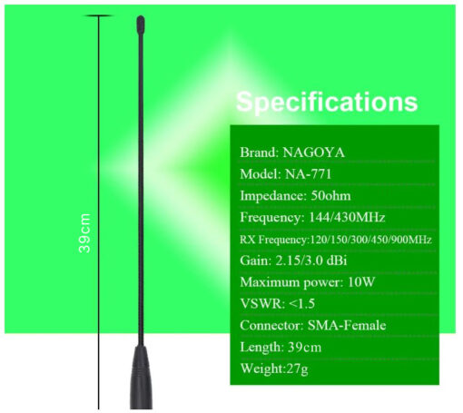 Antena Nagoya NA-771,THK SMA-F Female Dual Band VHF/UHF