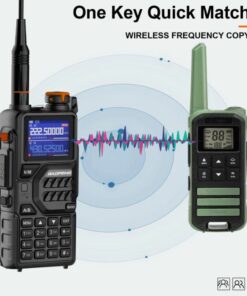 Statie radio Baofeng UV-K5 plus, 10W export, Rezistenta la apa si praf, Multi band 76-520 MHz/ VHF/UHF/ Marina/ Aviatie, negru