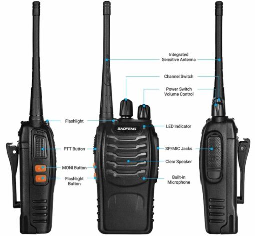 Set 2 statii radio Baofeng BF-888S, UHF, 400-470Mhz, negru