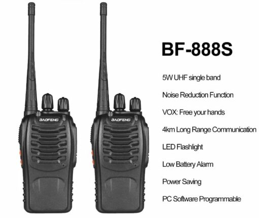 Set 2 statii radio Baofeng BF-888S, UHF, 400-470Mhz, negru