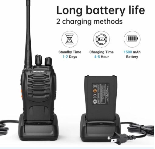 Set 2 statii radio Baofeng BF-888S, UHF, 400-470Mhz, negru