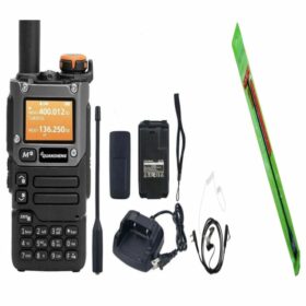 Set Statie radio Quansheng K6/UV-K5(8) Profesionala, Antena Nagoya NA771, Hands Free transparent, Rezistenta la apa si praf, dual band, UHF/VHF/Marina/Aeronautica, negru